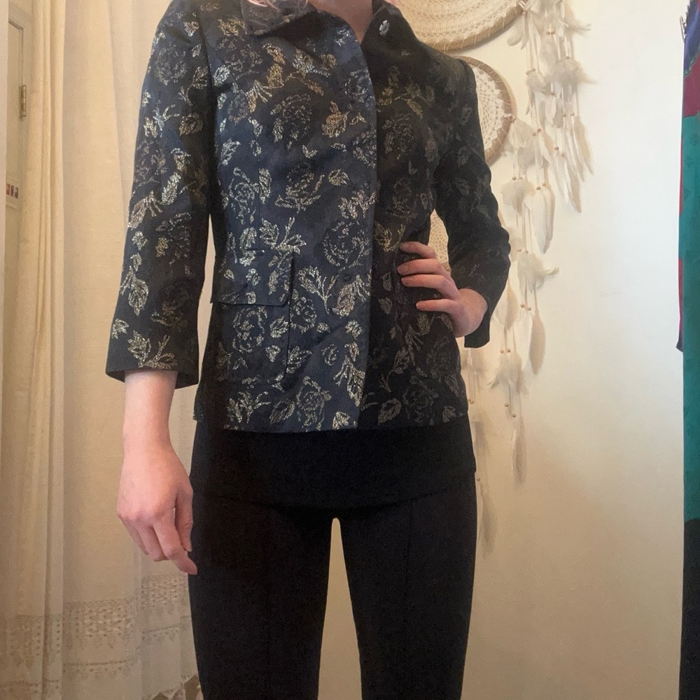 Dolce & Gabbana Black and Gold Brocade Blazer
